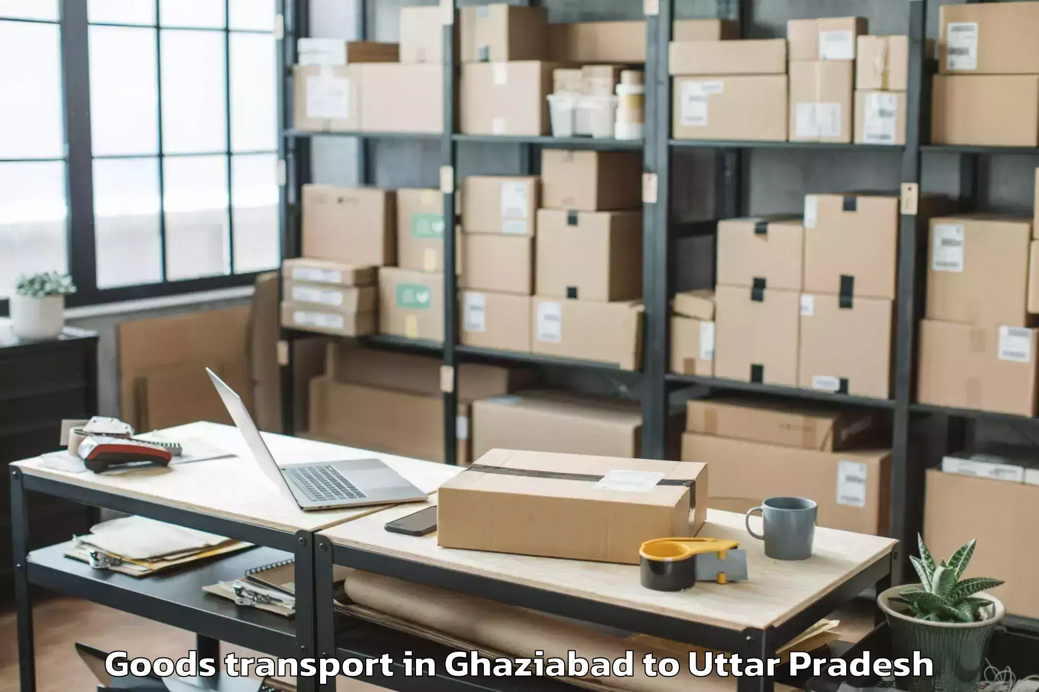 Book Ghaziabad to Purwa Goods Transport